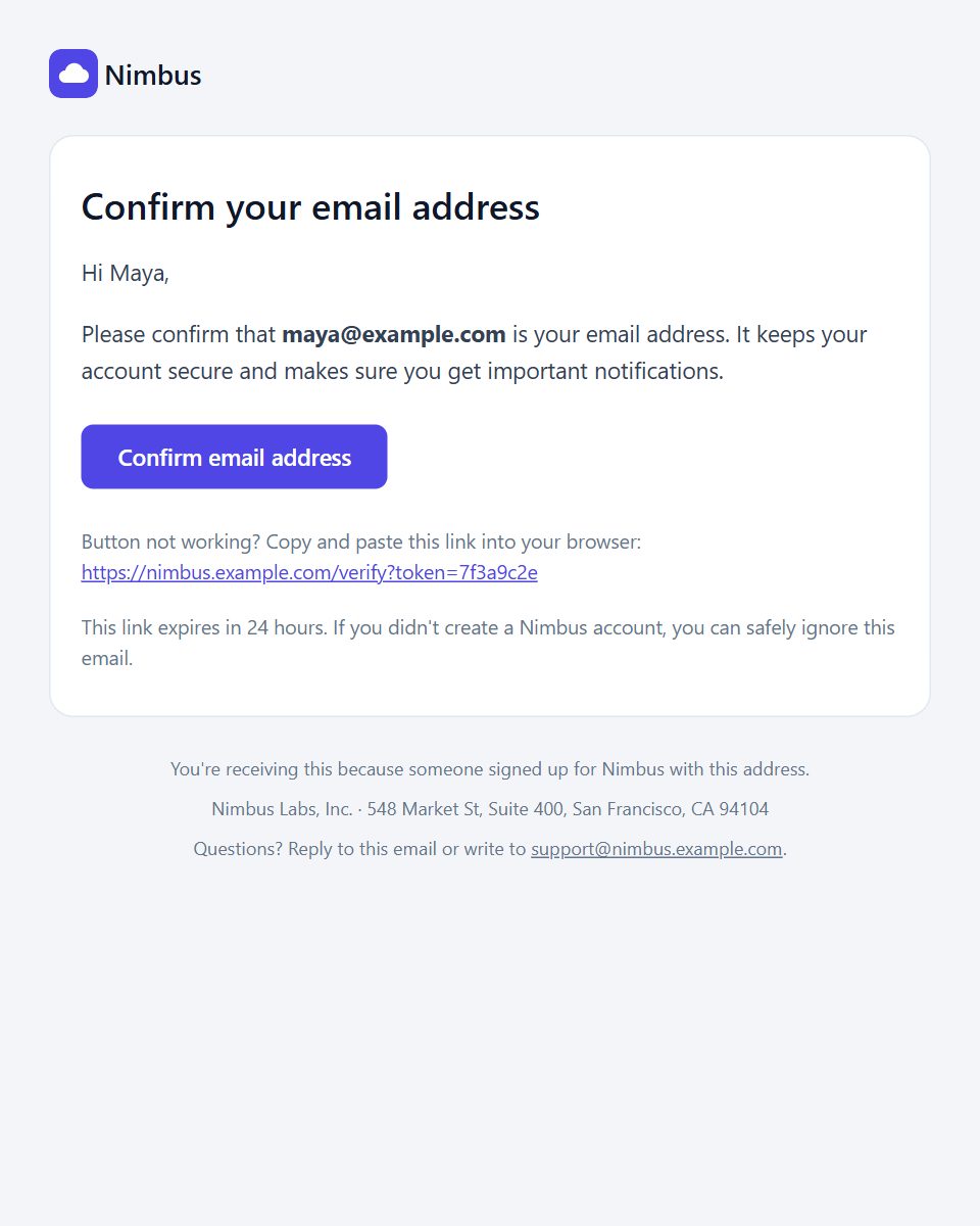 Verify email email