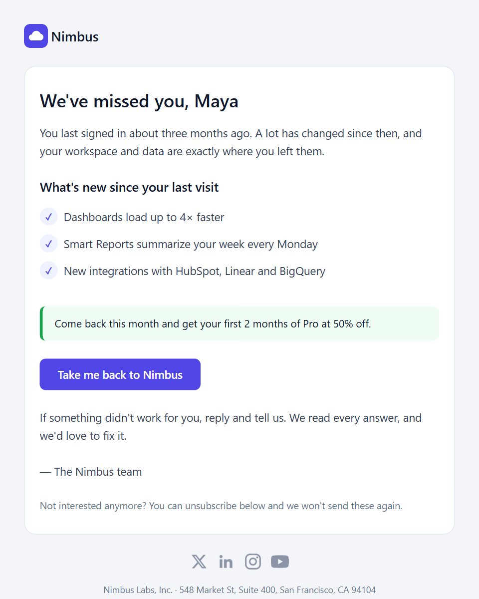 Win-back email